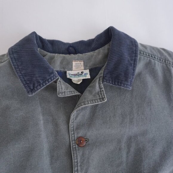 Vintage Northern Reflections Gray-ish Barn Chore Jacket Corduroy Collar M - Picture 9 of 15